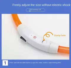 Coleira Luminosa USB Recarregável para Animais de Estimação, LED ajustável - MAC PS