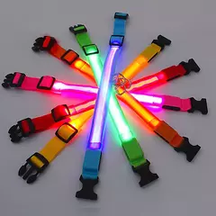 Coleira Luminosa USB Recarregável para Animais de Estimação, LED ajustável - loja online