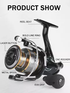 Carretilha Profissional Ultra Light Spinning Reel para Pesca em água doce e água salgada