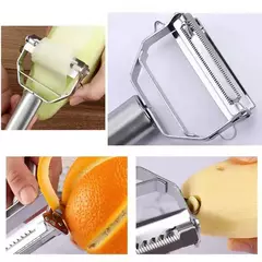 Descascador de legumes, frutas de duas cabeças em aço inoxidável com múltipla funções de corte e descasque - MAC PS