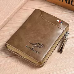Carteira De Couro com Proteção RFID para Homens porta cartões com zipper - MAC PS