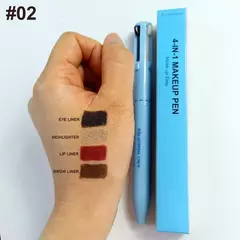 Caneta de maquiagem facial 4 em 1 para sobrancelha, lábios, olhos e rosto à prova d'água e suor de longa duração - comprar online
