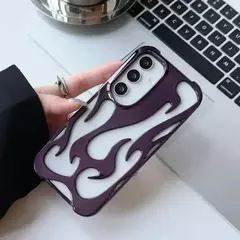 Capa 3D à prova de choque para Samsung Galaxy, fina, modelo chama