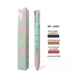 Caneta de maquiagem facial 4 em 1 para sobrancelha, lábios, olhos e rosto à prova d'água e suor de longa duração