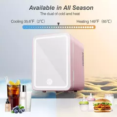 Caixa Refrigeradora para Maquiagem com espelho e iluminação de luz LED regulável