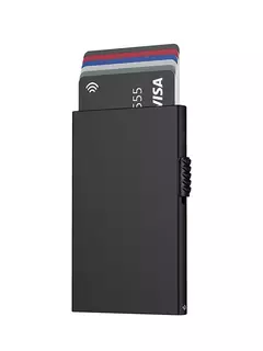 Carteira tecnológica metálica de cartões débito/crédito fina, minimalista com rfid, protetor de cartão - comprar online