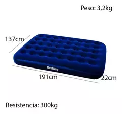 Colchón inflable color azul hasta 300kg mas almoadas y inflador en internet