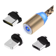 Cable Magnético 3 En 1 Compatible iPhone - Micro Usb - Usb C - RIFTT