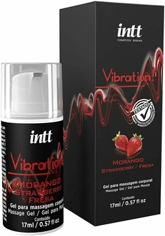 Vibration! Gel Excitante Beijável Que Vibra, Intt, Sabor: Morango, 17g