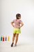 CONJUNTO SHORT SAIA VERDE E BLUSA LISTRADA COLORIDA - Risos de Maria