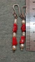 Aretes, Plata Coral Rojo Perla Del Rio - CANEK Cuarzos, Fosiles y Artesanias