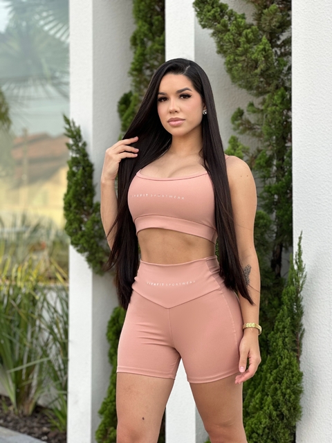 Shorts em Poliamida - Cós em V Modelador