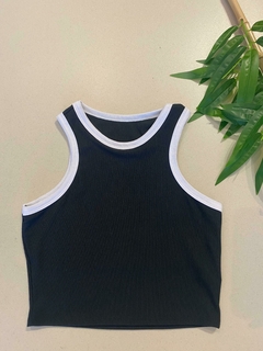 Cropped Canelado Duo Collor - comprar online