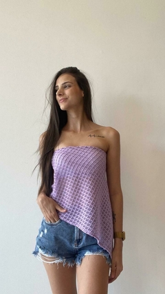 Blusa Crochê Assimétrica