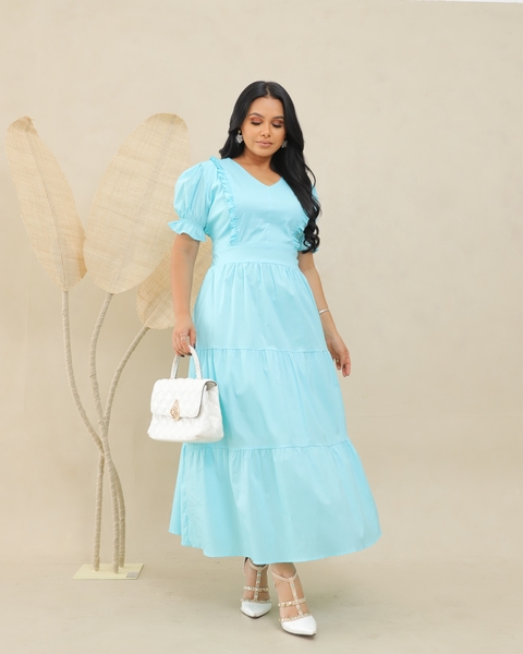 VESTIDO DE TRICOLINE ALGODAÕ