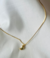 Colar LALÁ, corrente venezian 40cm. Pingente lua com zirconia verde, banhado em ouro 18k - comprar online
