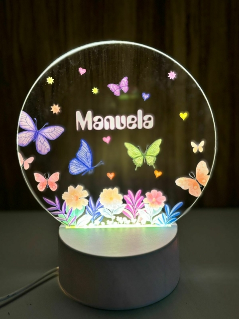 Luminária Infantil Borboletas com Nome Personalizado