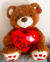Osito con corazón y moño 45 cm
