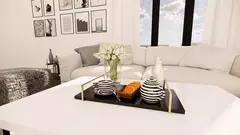 Bandeja Industrial ZARA com Alças Design Moderno em MDF e Metal para Salas e Escritórios