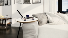 Imagem do Mesa Auxiliar Industrial ZARA Design Minimalista em Metal para Sala e Escritório