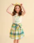 Conjunto Saia Infantil Tecido xadrez blusa canelada - comprar online