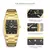 WWOOR-Relógios Masculinos de Luxo, Quartzo Dourado, Aço Desligado, Relógio Es - Sucessiva