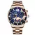 Relógios masculinos de luxo pulseira de ouro aço inoxidável quartzo calendár - comprar online