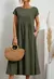 Vestido solto de algodão e linho sem mangas com bolsos - comprar online