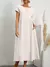 Vestido solto de algodão e linho sem mangas com bolsos na internet