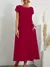 Vestido solto de algodão e linho sem mangas com bolsos - comprar online