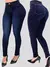 Mulher cor pura jeans denim cintura alta jeans rua jogar cultivar a moralidade c - comprar online