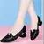 Moda feminina doce preto couro real primavera &amp; outono sapatos de salto alto - Sucessiva