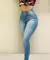 Mulher cor pura jeans denim cintura alta jeans rua jogar cultivar a moralidade c - Sucessiva