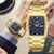 WWOOR-Relógios Masculinos de Luxo, Quartzo Dourado, Aço Desligado, Relógio Es