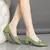 Moda feminina doce preto couro real primavera &amp; outono sapatos de salto alto - Sucessiva