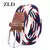 Zld 60 cores feminino casual malha pino fivela cinto masculino tecido lona elás