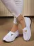 Imagem do Sapatos femininos tênis respiráveis de cor sólida, tênis casuais de verão f