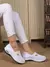 Sapatos femininos tênis respiráveis de cor sólida, tênis casuais de verão f - loja online