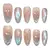 Destacável francês Pérola Amêndoa Unhas Falsas, Handmade, Pressão, Azul, Au - comprar online