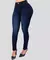 Mulher cor pura jeans denim cintura alta jeans rua jogar cultivar a moralidade c