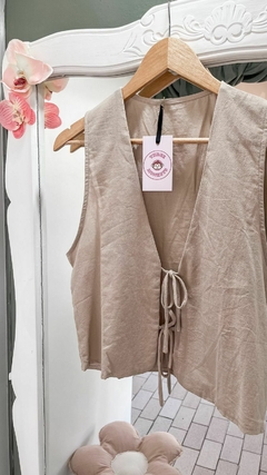 Tie-Front Linen Vest