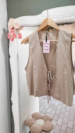 Tie-Front Linen Vest - comprar online