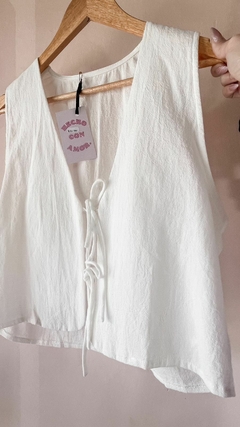 Tie-Front Linen Vest - tienda online