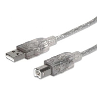 CABLE USB, MANHATTAN, 333405, V2.0 A-B 1.8M, PLATA