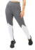 Calça legging fitness mescla com detalhes em branco, ideal para atividades físicas.