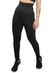 Calça Fit4Life Legging Preta Lisa com Cinta Modeladora Embutida, ideal para atividades físicas.