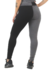 Calça legging fitness mescla com preto, vista traseira, destacando o design em duas cores.