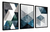 Quadro Decorativo Abstrato Azul Luxo Sala Quarto Com Moldura