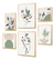 Kit 6 Quadros Decorativos Abstrato Tons Verde Clean Moldura