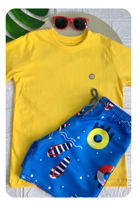 Conjunto Caio Praia - Amarelo